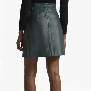 French connection green leather skirt deals